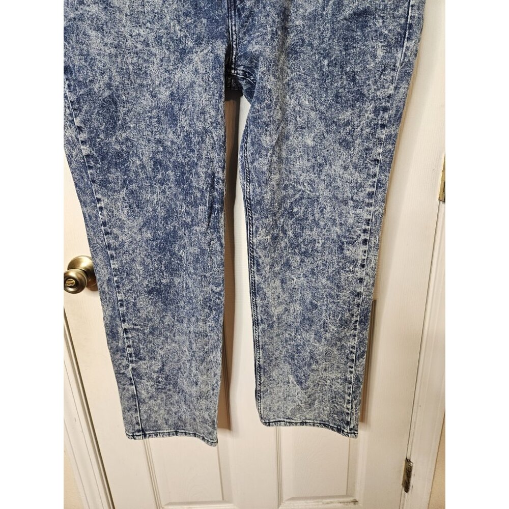 Levis 541 Jeans Mens 42x32 Blue Acid Wash Athletic Fit Taper Stretch Denim - Picture 3 of 13